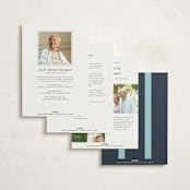 "Minimally Stated" - Foil Press Memorial Cards in Marine by Christie Garcia - Back of Card Options