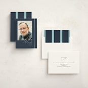 "Minimally Stated" - Foil Press Memorial Cards in Marine by Christie Garcia - Assembled