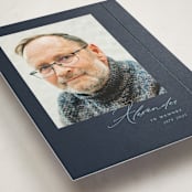"Minimally Stated" - Foil Press Memorial Cards in Marine by Christie Garcia - Detail