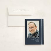 "Minimally Stated" - Foil Press Memorial Cards in Marine by Christie Garcia - Card with Envelope