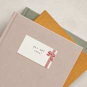 "ribbon wrapped" - Mini Note Cards in Poinsettia by Angela Marzuki - In-Situ