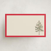 "Vintage Spruce" - Mini Note Cards in Poinsettia by Amy Kross - Front