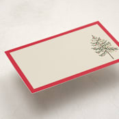 "Vintage Spruce" - Mini Note Cards in Poinsettia by Amy Kross - Detail