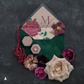 "Emerald Velvet Envelopes" - Envelopes in green by PAPER and LACE