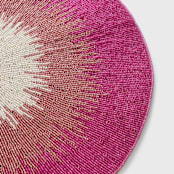 "Ombre beaded placemat, pink" - Placemats in pink by Joanna Buchanan