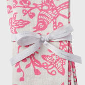 "Garden print napkin, pink, set of two" - Napkins in pink by Joanna Buchanan