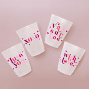 "Valentine Frosted Plastic Cups, Pack of 12" - Paper and Plastic Cups in multicolor by ForYourParty