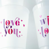 "Valentine Frosted Plastic Cups, Pack of 12" - Paper and Plastic Cups in multicolor by ForYourParty