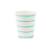 "Clover Frenchie Stripes 9 oz Cups - Pack of 8" - Paper and Plastic Cups in pink by Jollity and Co