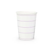 "Lilac Frenchie Stripes 9 oz Cups - Pack of 8" - Paper and Plastic Cups in white by Jollity and Co