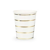 "Gold Metallic Frenchie Stripes 9 oz Cups - Pack of 8" - Paper and Plastic Cups in clear by Jollity and Co