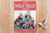 "Herringbone Holly Jolly" - Stationery in jolly by Shannon - Front