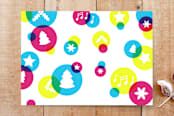 "Merrily and Bright" - Stationery in CMYK by Shannon - Back of Card