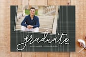 "Preppy Plaid Grad" - Stationery in Graphite by Liza Liss - Front