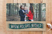 "Plaid Winter Scarf Photo Card" - Stationery in Teal by Amber Barkley - Front