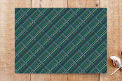 "Plaid Winter Scarf Photo Card" - Stationery in Teal by Amber Barkley - Back of Card