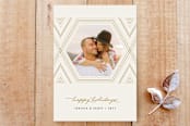 "Hexagonal Frame Photo Card" - Stationery in Honey by Amber Barkley - Front