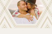 "Hexagonal Frame Photo Card" - Stationery in Honey by Amber Barkley - Close-Up