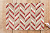 "Herringbone Band Photo Card" - Stationery in Crimson by Amber Barkley - Back of Card