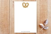 "Salted Pretzel Custom" - Stationery in Golden by Salina Mack - Front