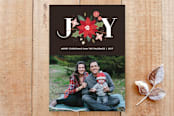 "Joy Flourish Photo Card" - Stationery in Mocha by Amber Barkley - Front