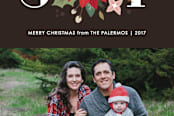 "Joy Flourish Photo Card" - Stationery in Mocha by Amber Barkley - Close-Up
