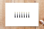 "Happy Hanukkah Star" - Stationery in Navy by Elky Ink - Back of Card