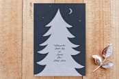 "Vintage Holiday Greeting" - Stationery in Navy by Elky Ink - Back of Card