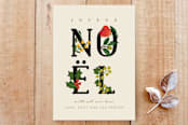 "Noel Flowers" - Stationery in strawberry by Faith Harlow - Front