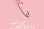 "Baby Diaper Pin" - Stationery in Pink Taffy by Faith Harlow - Close-Up