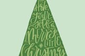"Handlettered Holiday Tree" - Stationery in Mint by Olivia Goree - Close-Up