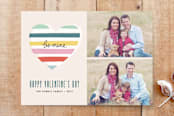"Layered Heart 2-Photo Card" - Stationery in Turquoise by Amber Barkley - Front