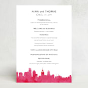 "Skyline Philadelphia Program" - Stationery in Magenta by Laura Condouris - Front