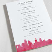 "Skyline Philadelphia Program" - Stationery in Magenta by Laura Condouris - Close-Up