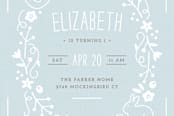 "Storybook Wreath Invitation" - Stationery in Sky by Amber Barkley - Close-Up