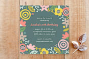 "Gardenia Invitation" - Stationery in Dark Teal by Amber Barkley - Front