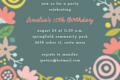 "Gardenia Invitation" - Stationery in Dark Teal by Amber Barkley - Close-Up