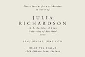 "Legal Qualifications Law Scales and Laurel Wreath Square Invitation" - Stationery in Oyster by itsjensworld - Close-Up
