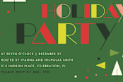 "Modern Holiday Party" - Stationery in Spruce by Nicole Winn - Close-Up