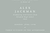 "Monogram and Laurel Wreath Graduation Invitation" - Stationery in Bamboo by itsjensworld - Close-Up