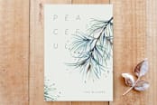 "Winter Pine Needles" - Stationery in Winter Pine by Shannon Chen of Four Wet Feet Studio - Front