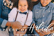 "Happiest Of Holiday Cards" - Stationery in Snowflake by Amanda Houston - Close-Up