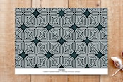 "Abstract Geometric New Year's Photo Card" - Stationery in Dark Teal by Amber Barkley - Back of Card