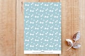 "Doggy Holiday" - Stationery in Frosty Blue by Jan Shepherd - Back of Card