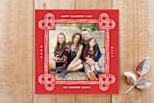 "Heart Knot Frame Valentine's Day Photo Card" - Stationery in Crimson by Amber Barkley - Front
