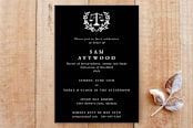 "Juris Doctor Law Scales and Laurel Wreath Invitation" - Stationery in Noir by itsjensworld - Front