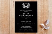"Legal Qualifications Law Scales and Laurel Wreath Invitation" - Stationery in Noir by itsjensworld - Front