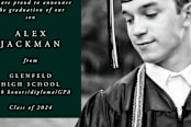 "Unisex Monogram and Laurel Wreath Graduation Photo Announcement" - Stationery in Forest by itsjensworld - Close-Up