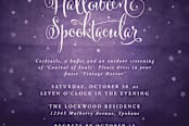 "Vintage Halloween Spooktacular Square Party Invitation" - Stationery in Royal Purple by itsjensworld - Close-Up
