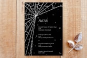 "Elegant Sparkling Spiderweb Menu" - Stationery in Noir by itsjensworld - Front